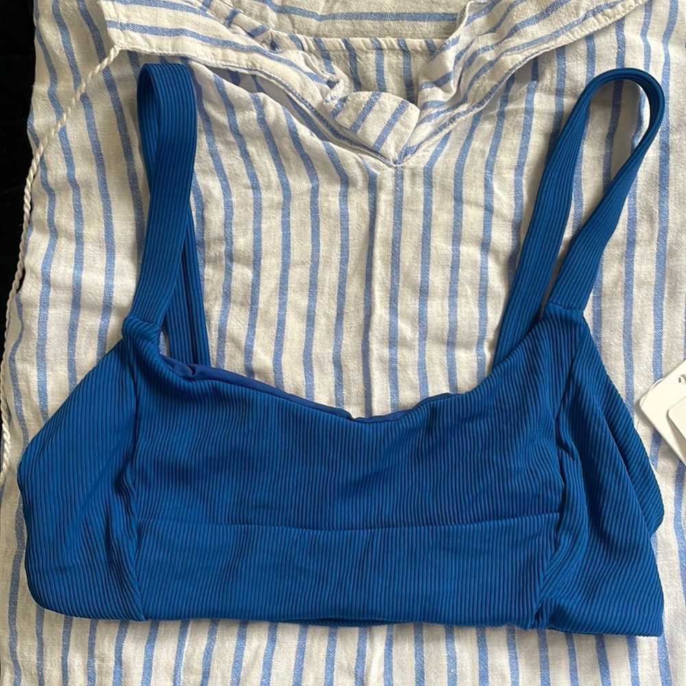Everyday Pursuits x LSpace Ribbed Jess Bikini top in blue